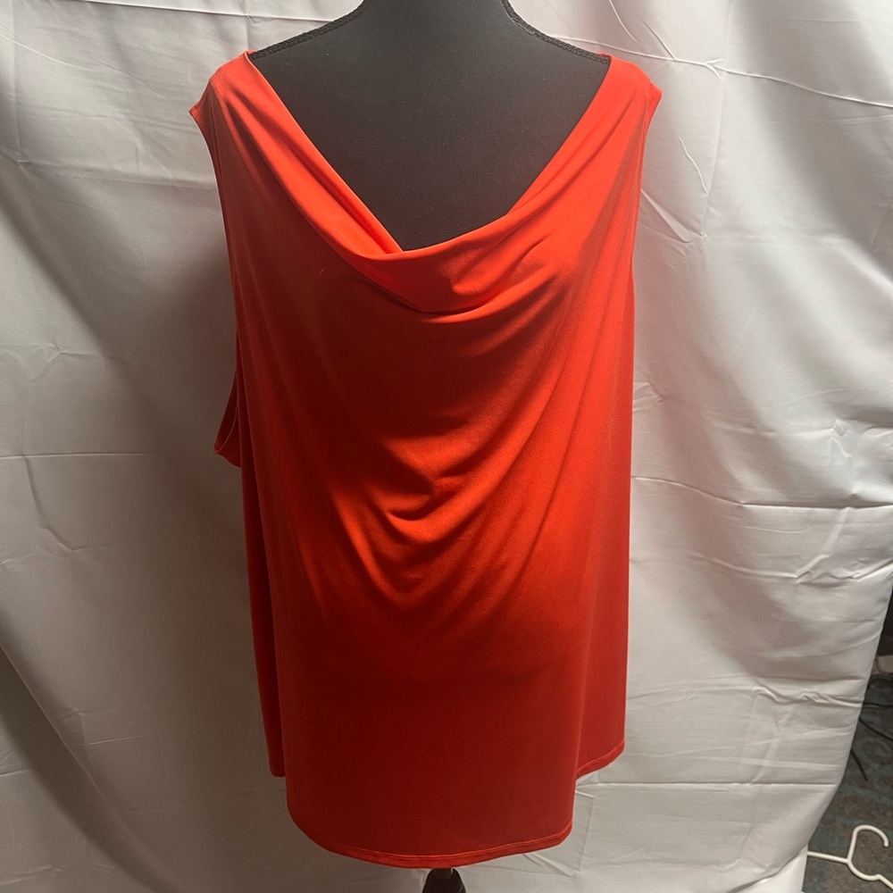 Catherines Vibrant Orange Drape Blouse